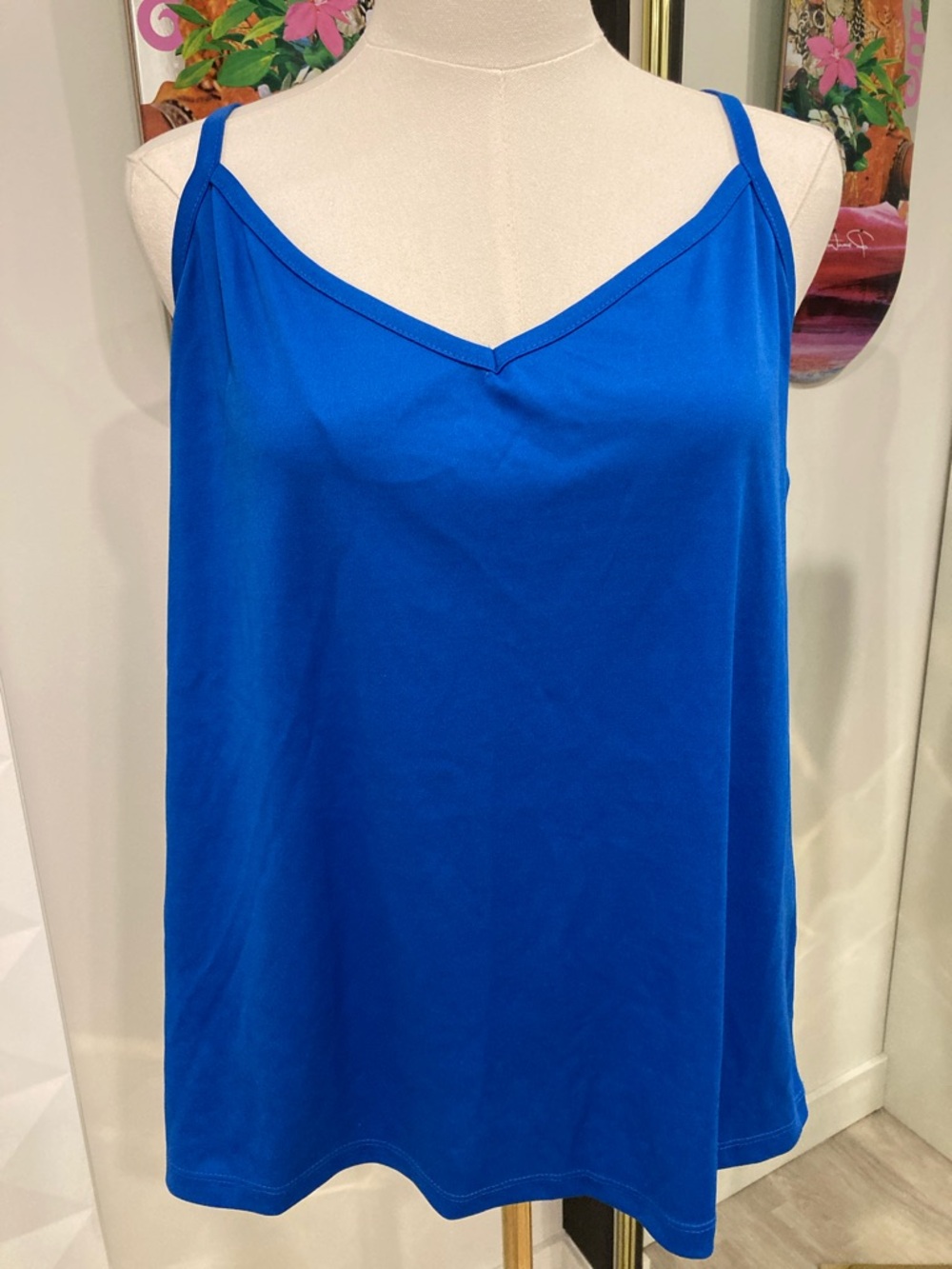 Christina Electric Blue V-Neck Tank